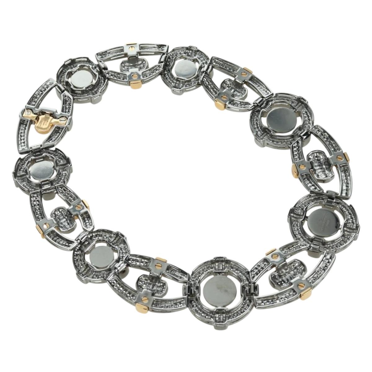 LOUIS VUITTON Collier LV Windsor metal Silver Tone MP2199 LV Auth LNZ615SM