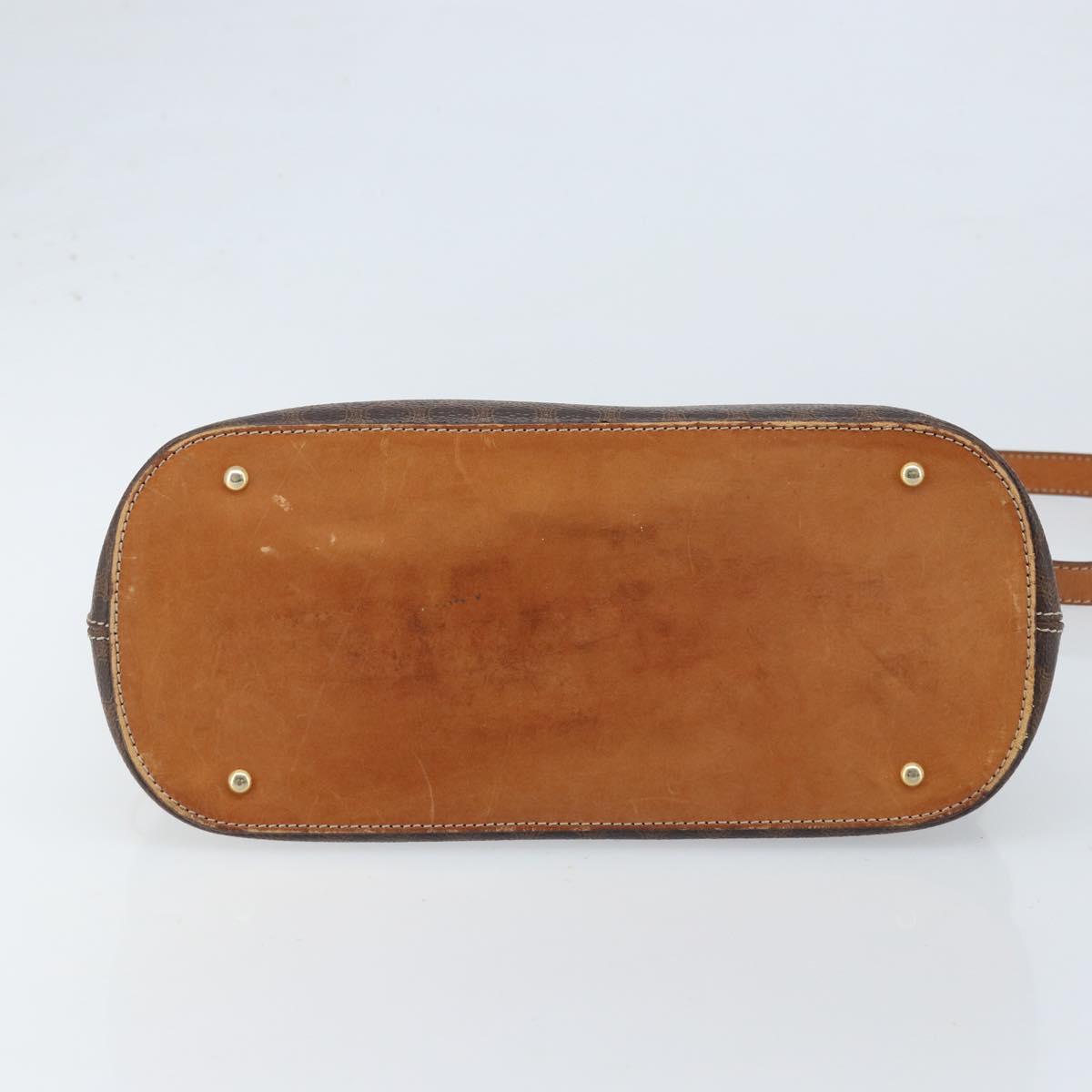 CELINE Macadam Canvas Hand Bag PVC Leather 2way Brown Gold Auth LNZ630
