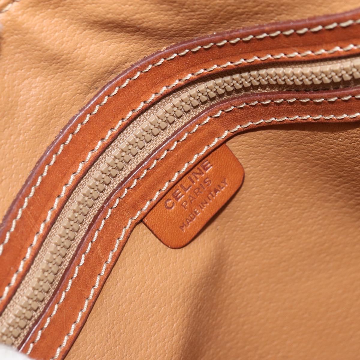 CELINE Macadam Canvas Hand Bag PVC Leather 2way Brown Gold Auth LNZ630