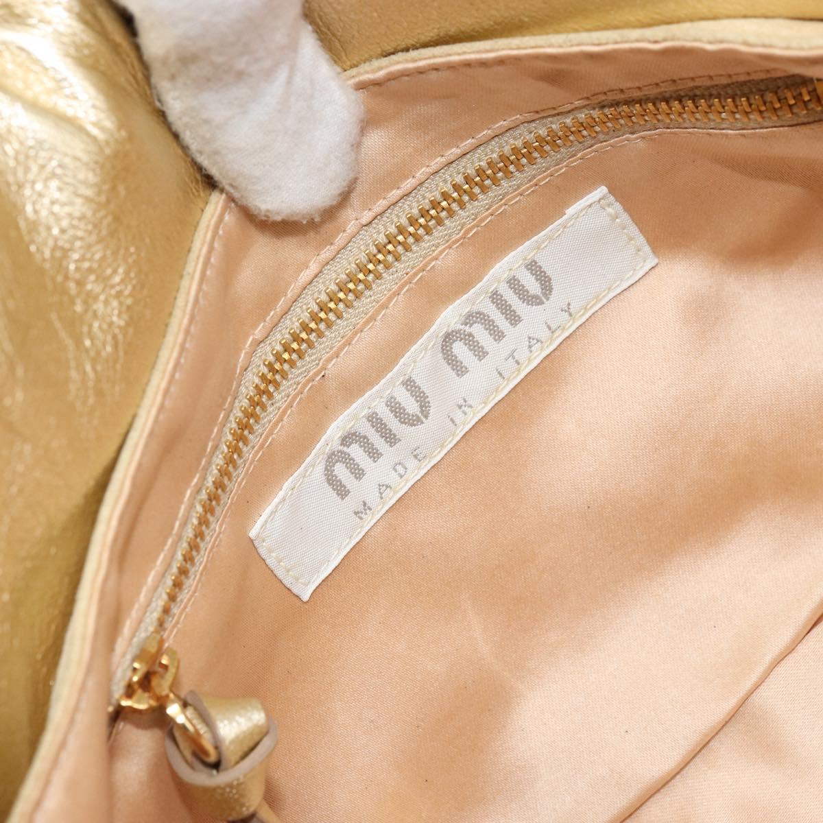 Miu Miu Shoulder Bag Sequin Gold Tone Auth LNZ632