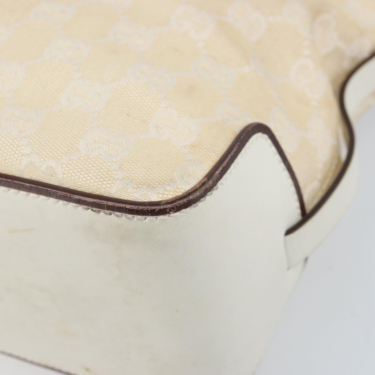 GUCCI GG Canvas Hand Bag Ivory Silver 107757 Auth LNZ640
