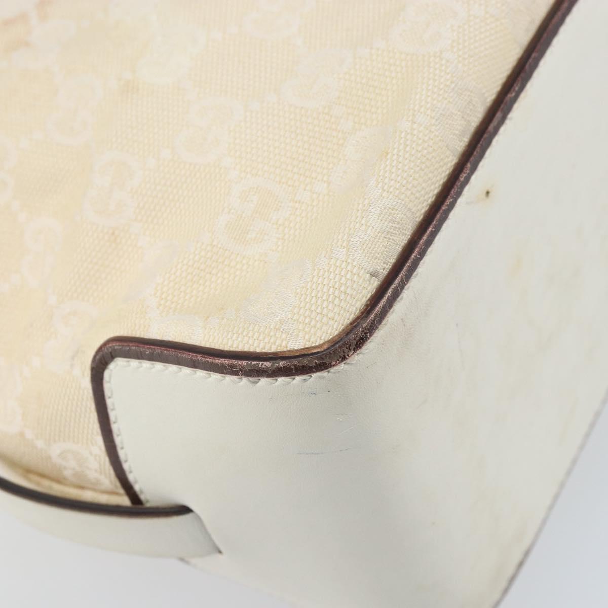 GUCCI GG Canvas Hand Bag Ivory Silver 107757 Auth LNZ640