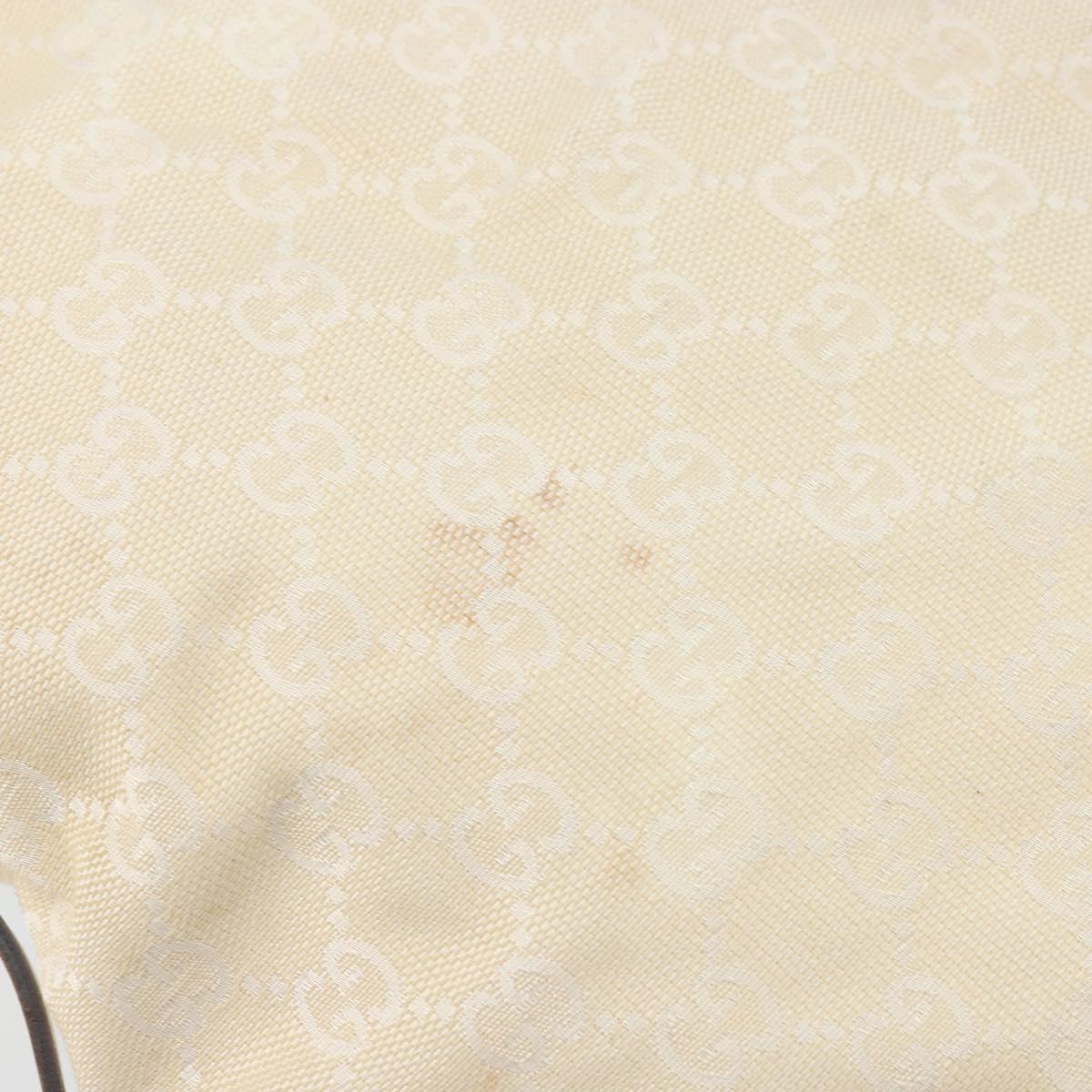 GUCCI GG Canvas Hand Bag Ivory Silver 107757 Auth LNZ640