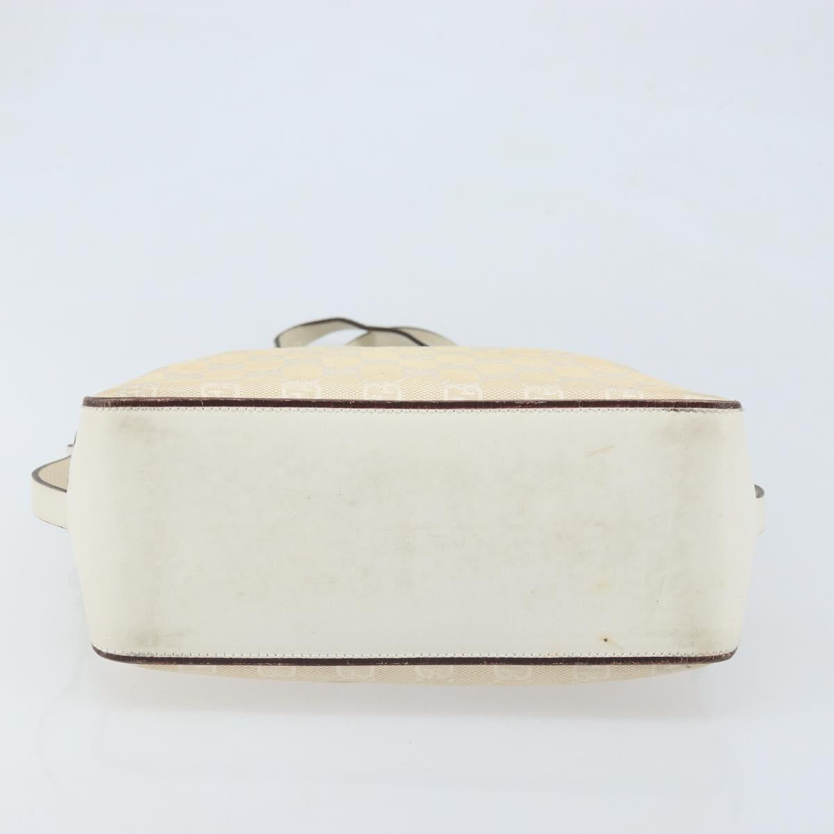GUCCI GG Canvas Hand Bag Ivory Silver 107757 Auth LNZ640