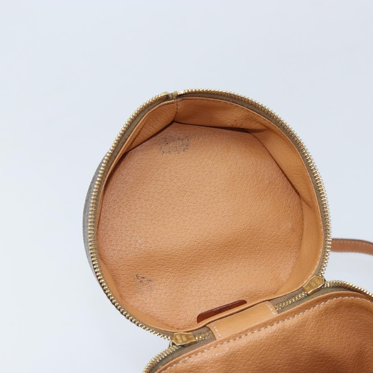 CELINE Macadam Canvas Shoulder Bag PVC Leather Brown Gold Auth LNZ654A