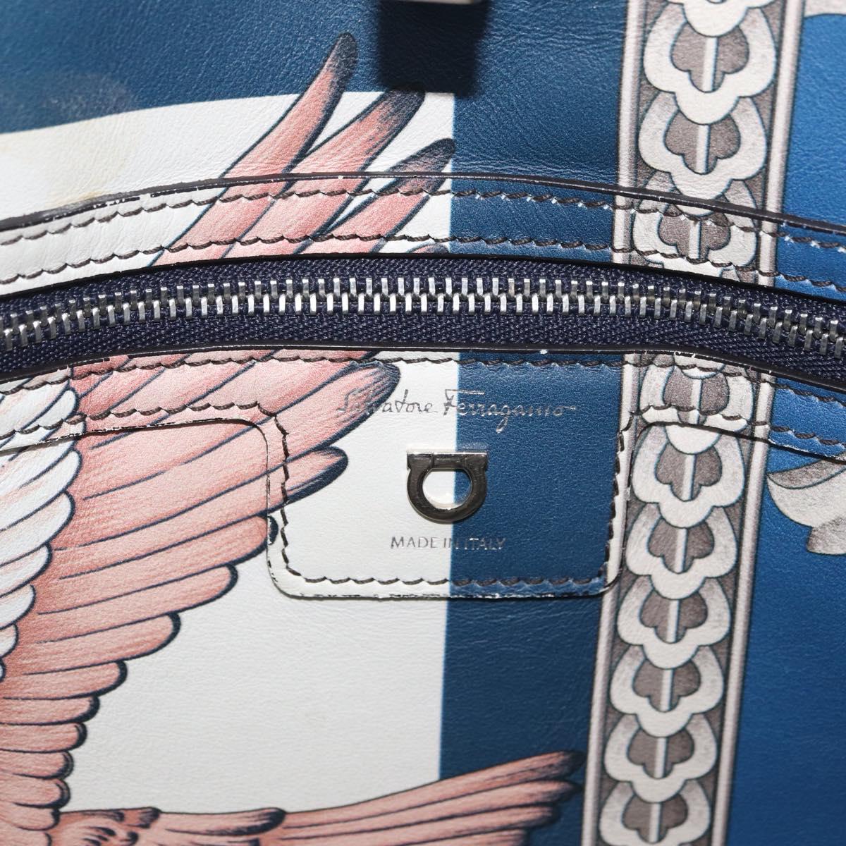 Salvatore Ferragamo Gancini Tote Bag Leather Multicolor Silver Auth LNZ658