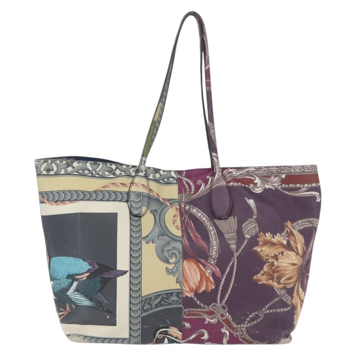 Salvatore Ferragamo Gancini Tote Bag Leather Multicolor Silver Auth LNZ658