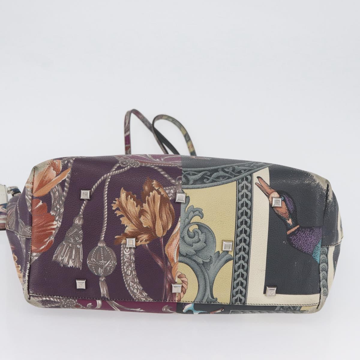 Salvatore Ferragamo Gancini Tote Bag Leather Multicolor Silver Auth LNZ658