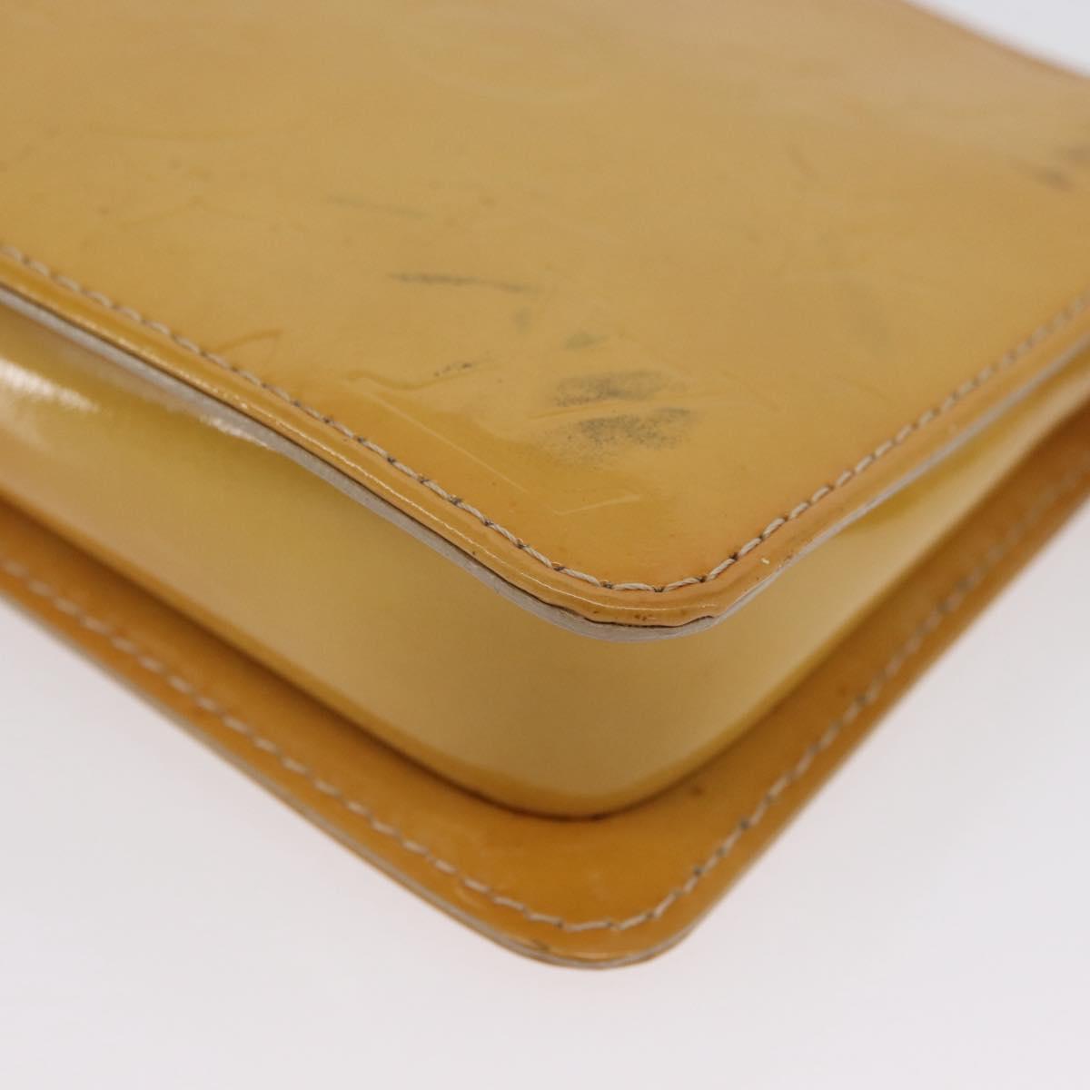 LOUIS VUITTON Monogram Vernis Lexington Pouch Beige M91010 LV Auth LNZ662