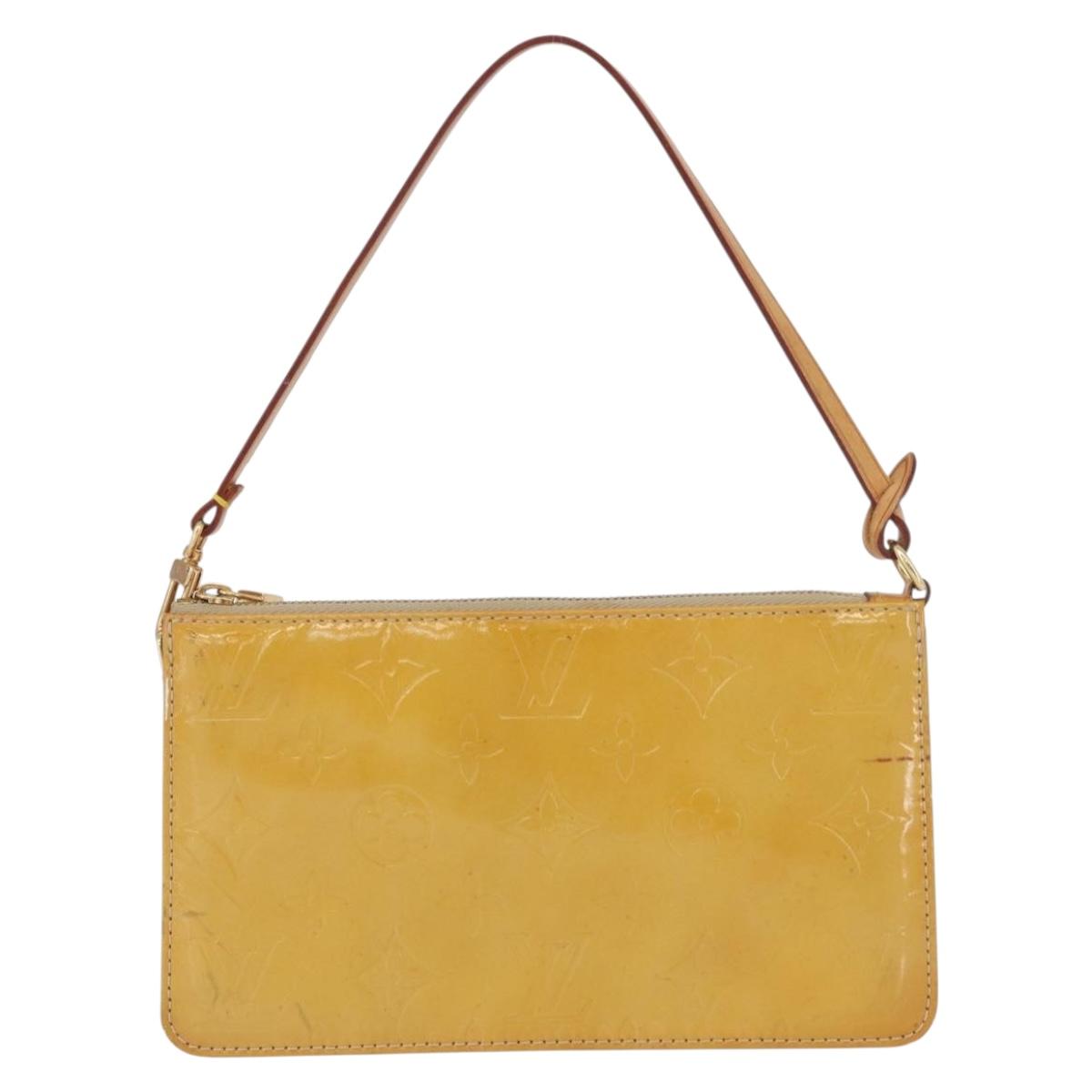 LOUIS VUITTON Monogram Vernis Lexington Pouch Beige M91010 LV Auth LNZ662