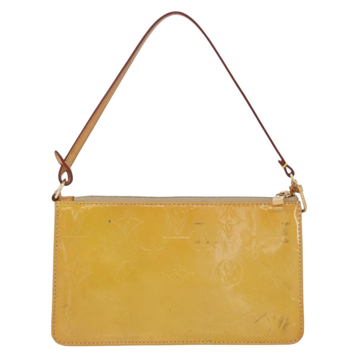 LOUIS VUITTON Monogram Vernis Lexington Pouch Beige M91010 LV Auth LNZ662