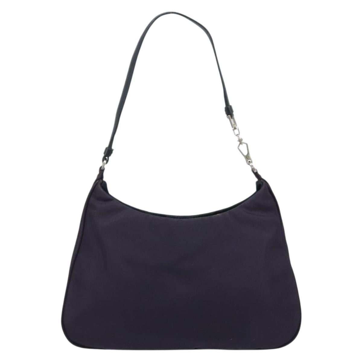 PRADA Accessory Pouch Nylon Purple Silver Auth LNZ663