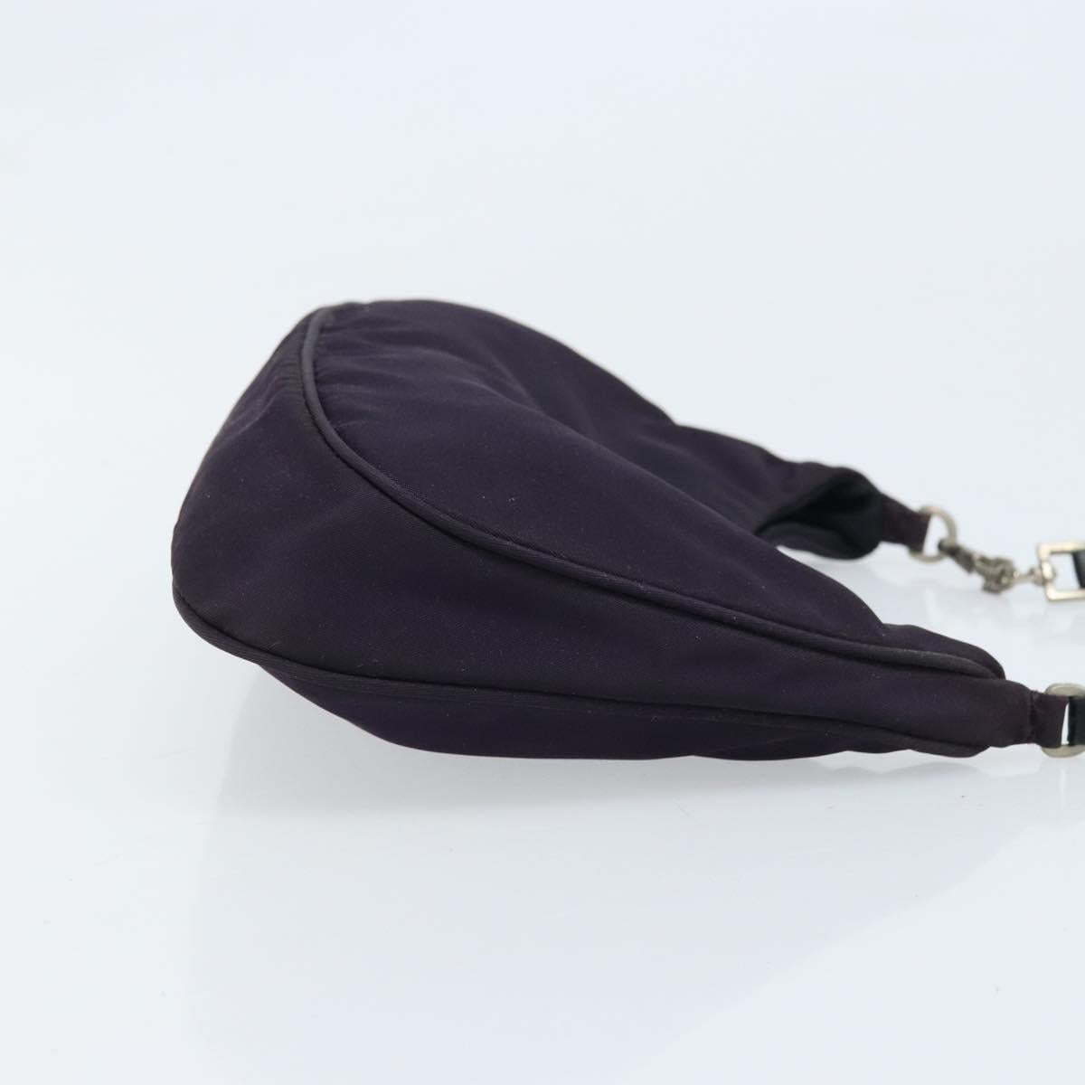 PRADA Accessory Pouch Nylon Purple Silver Auth LNZ663
