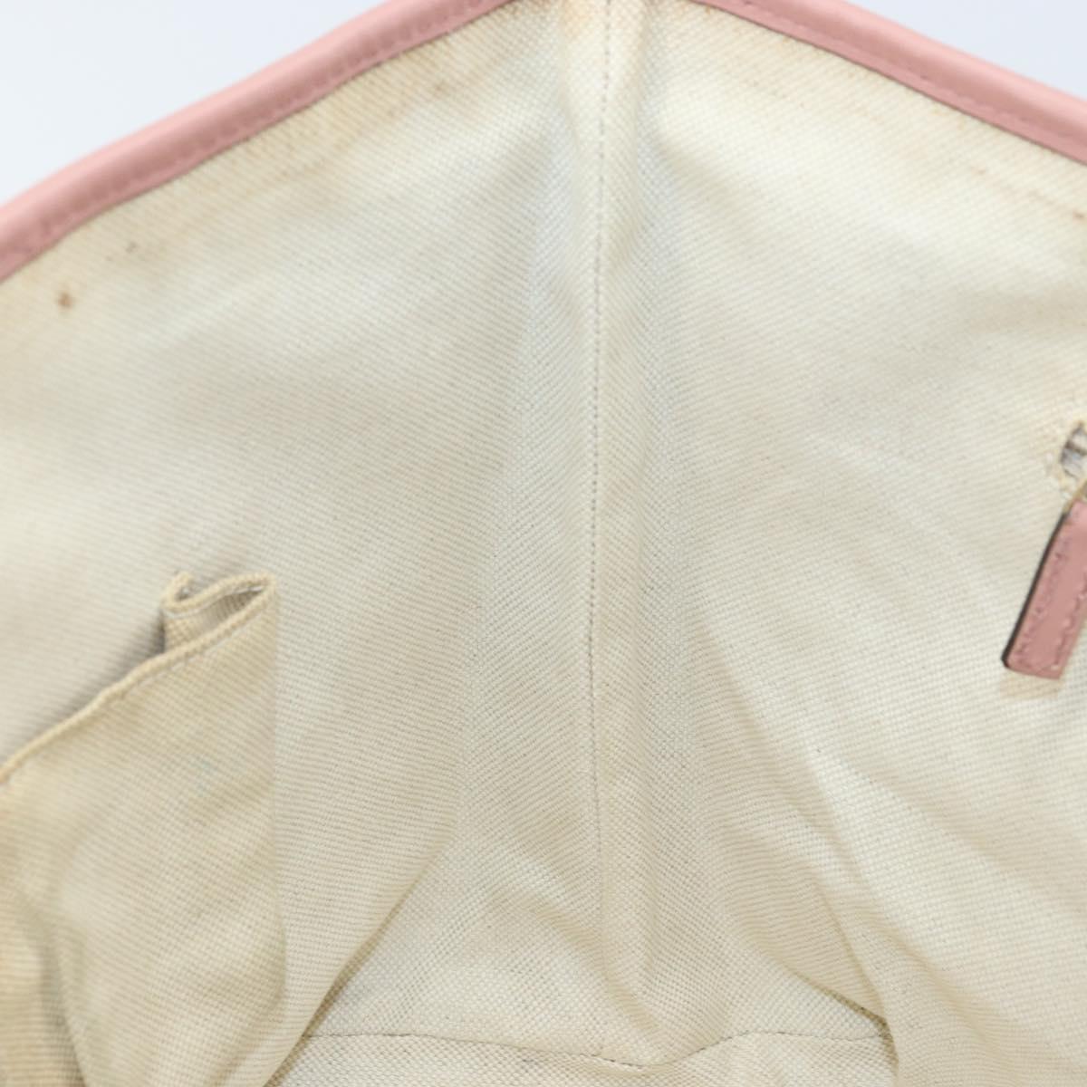 GUCCI GG Canvas Tote Bag Nylon Pink Gold 211976 Auth LNZ669