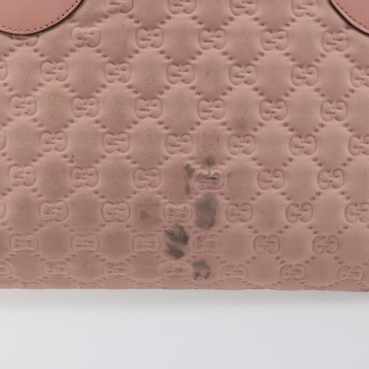 GUCCI GG Canvas Tote Bag Nylon Pink Gold 211976 Auth LNZ669