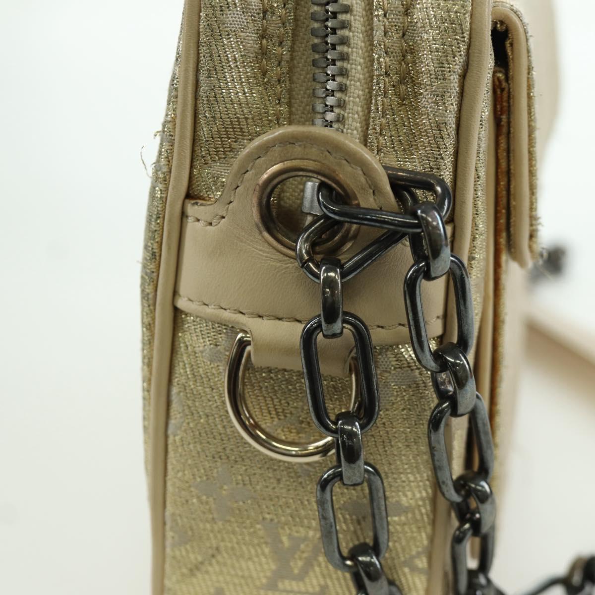 LOUIS VUITTON Monogram Shine Chain McKenna Bag Silver M92362 LV Auth LNZ672V