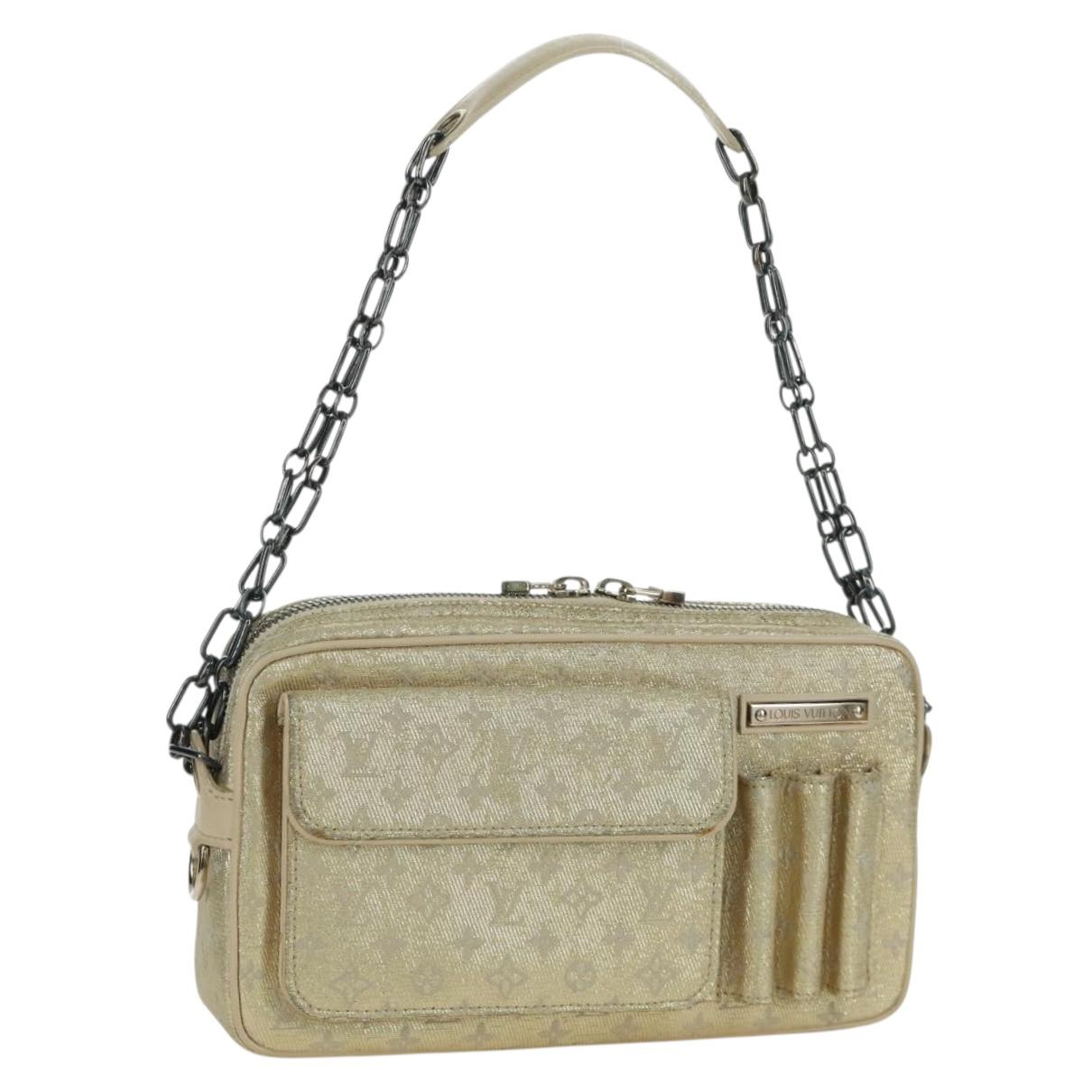 LOUIS VUITTON Monogram Shine Chain McKenna Bag Silver M92362 LV Auth LNZ672V