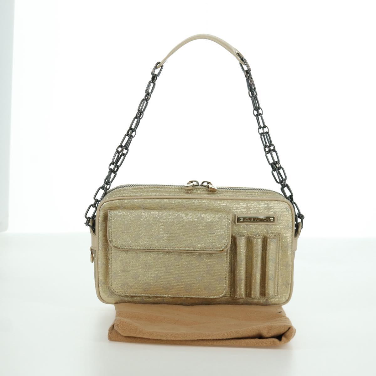LOUIS VUITTON Monogram Shine Chain McKenna Bag Silver M92362 LV Auth LNZ672V