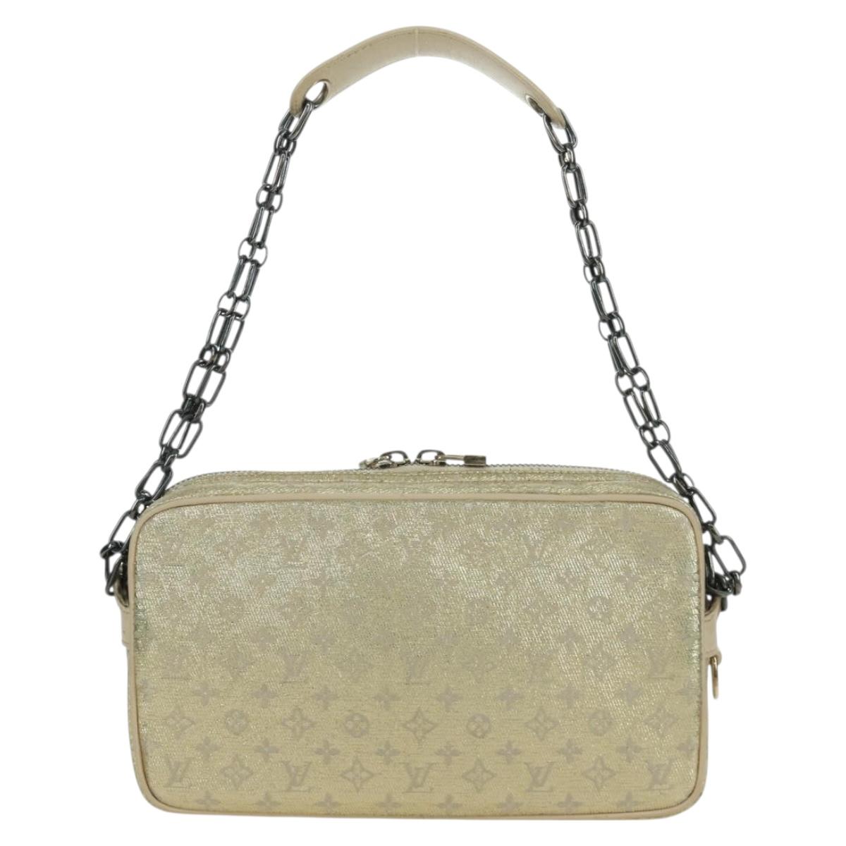 LOUIS VUITTON Monogram Shine Chain McKenna Bag Silver M92362 LV Auth LNZ672V