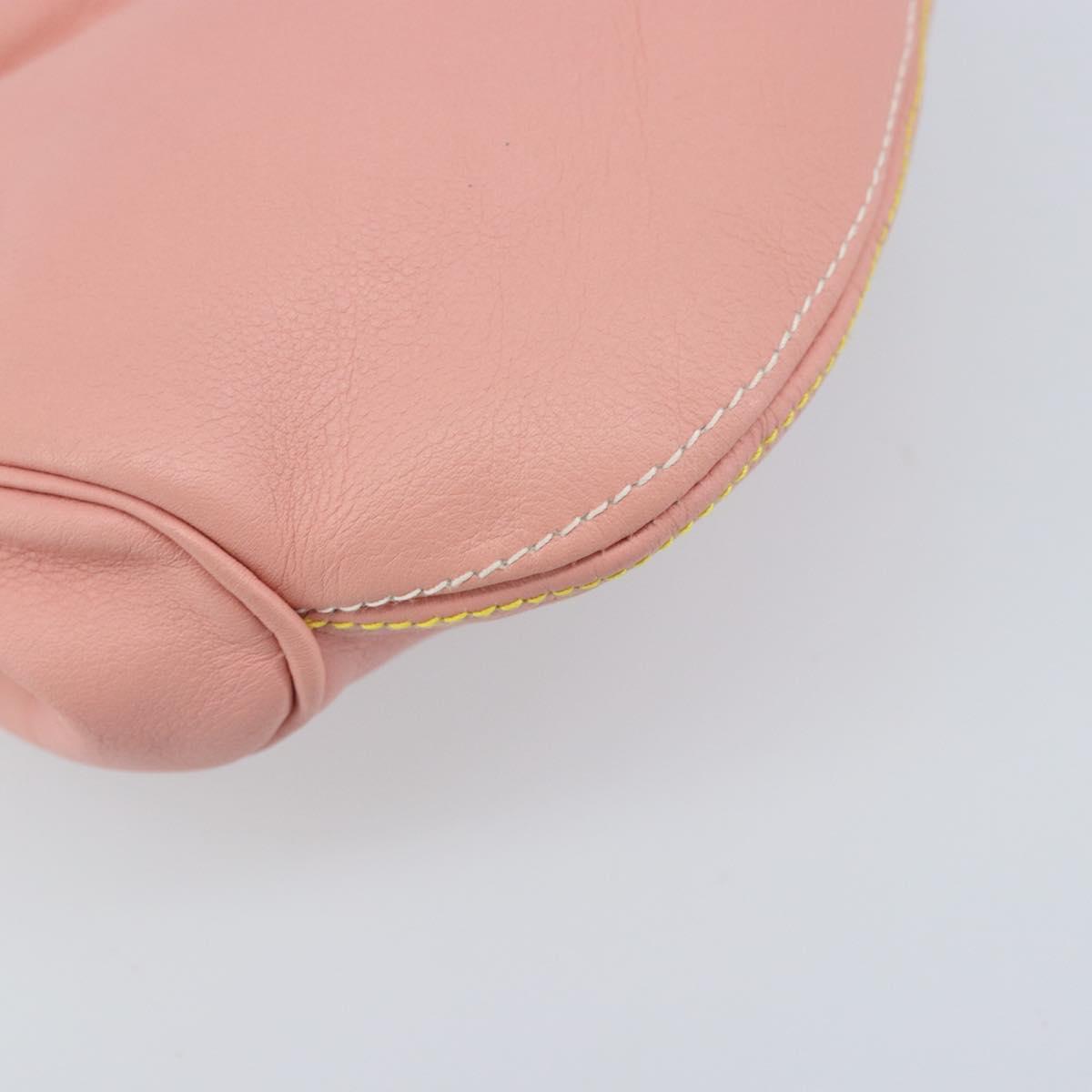 Salvatore Ferragamo Chain Vala Pouch Leather Pink Gold Auth LNZ683A
