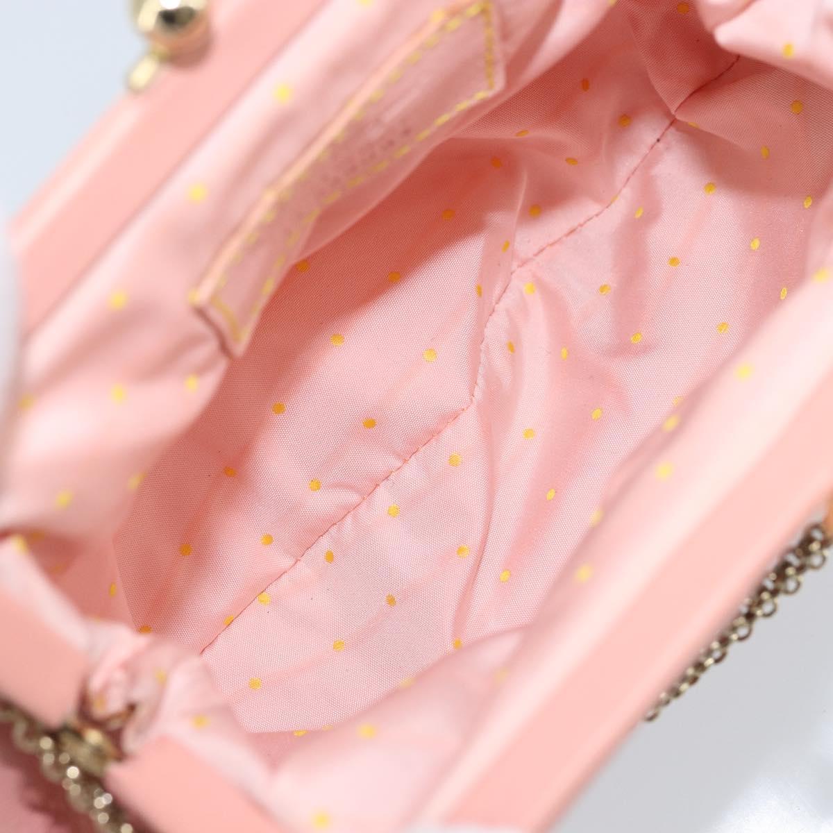 Salvatore Ferragamo Chain Vala Pouch Leather Pink Gold Auth LNZ683A