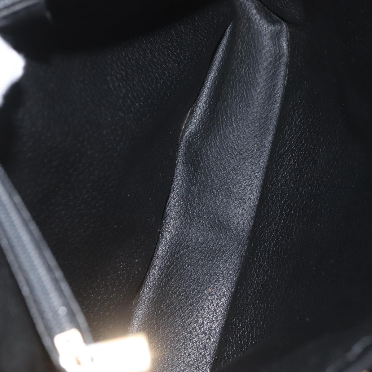 CELINE Macadam Canvas Tote Bag PVC Leather Black Gold Auth LNZ687