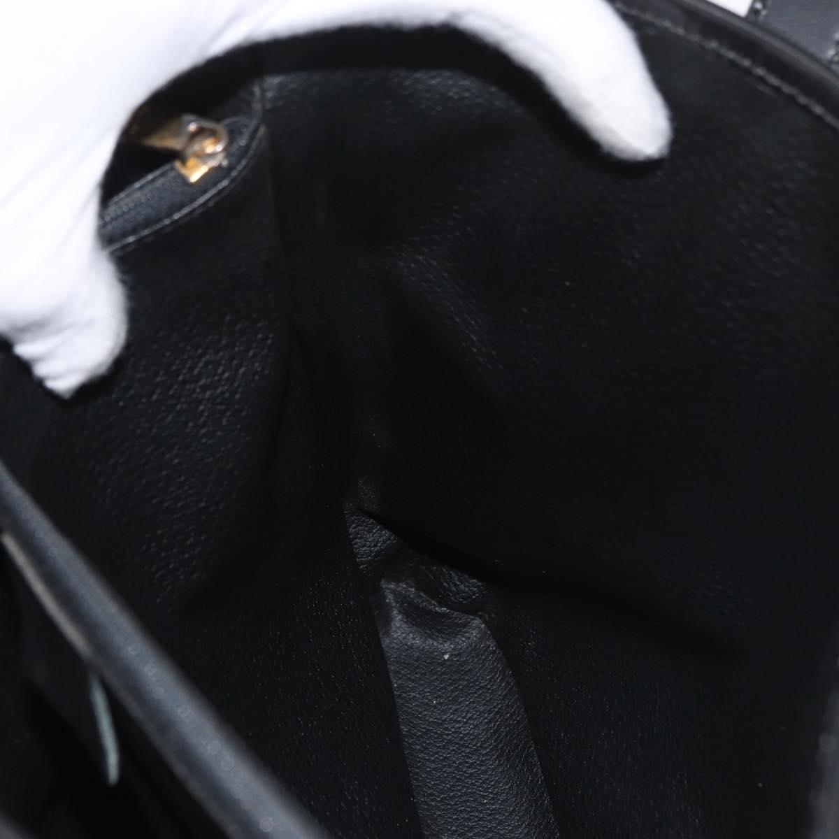 CELINE Macadam Canvas Tote Bag PVC Leather Black Gold Auth LNZ687