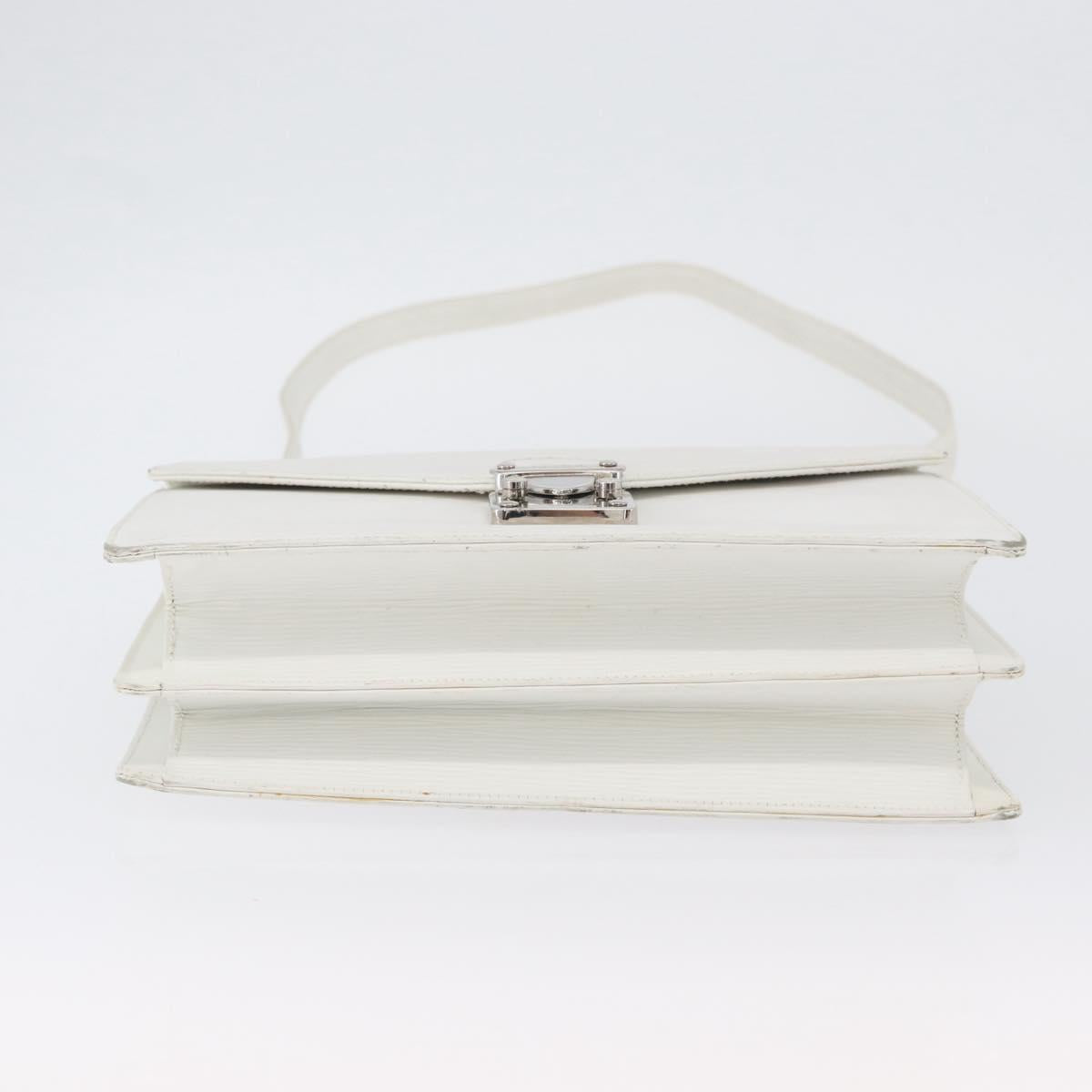 FENDI Hand Bag Leather 2way White Silver Auth LNZ694