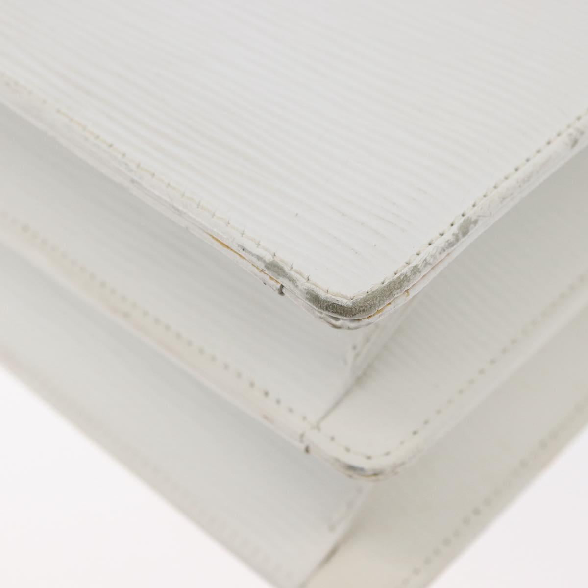 FENDI Hand Bag Leather 2way White Silver Auth LNZ694
