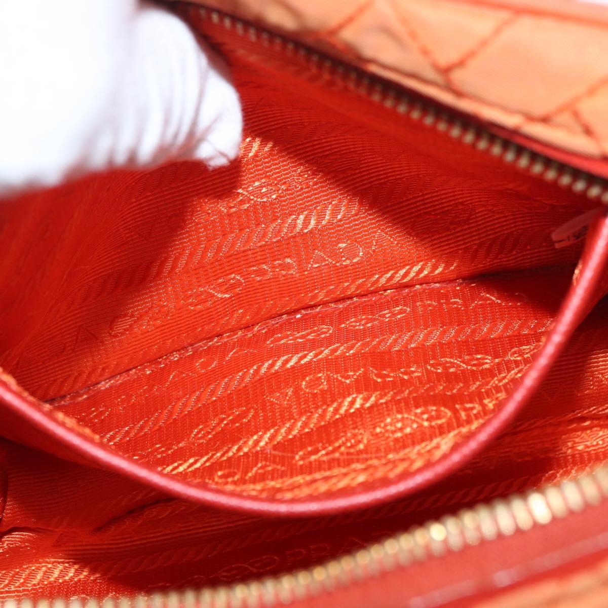 PRADA Shoulder Bag Nylon Orange Gold Auth LNZ699