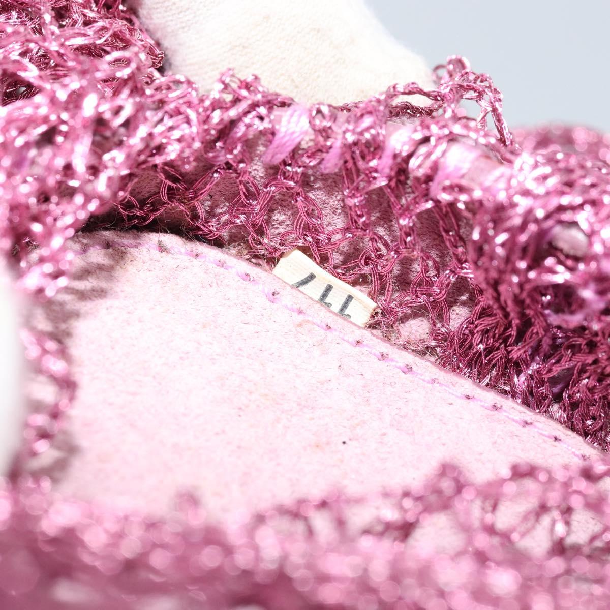 PRADA Hand Bag Patent leather mesh Pink Auth LNZ700