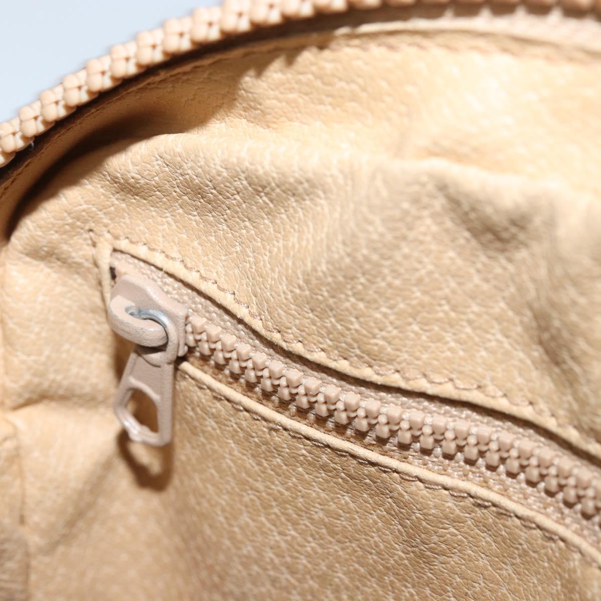 CELINE Macadam Canvas Shoulder Bag PVC Beige Gold Auth LNZ711