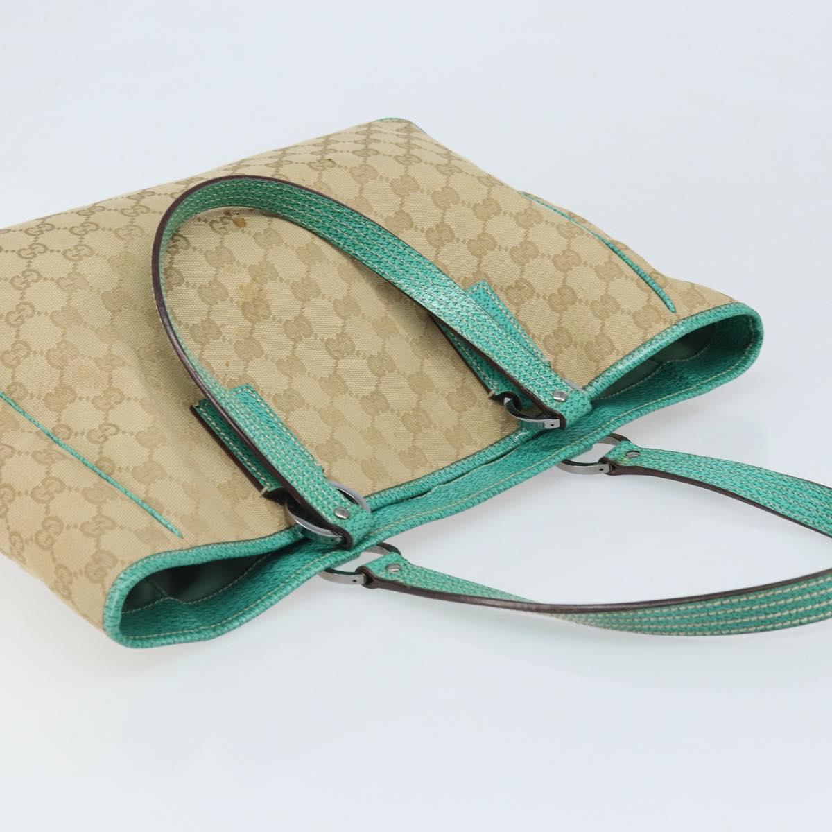 GUCCI GG Canvas Hand Bag Beige Silver 113017 Auth LNZ712