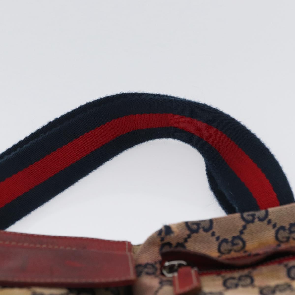 GUCCI GG Canvas Sherry Line Waist bag Beige Silver 28566 Auth LNZ713