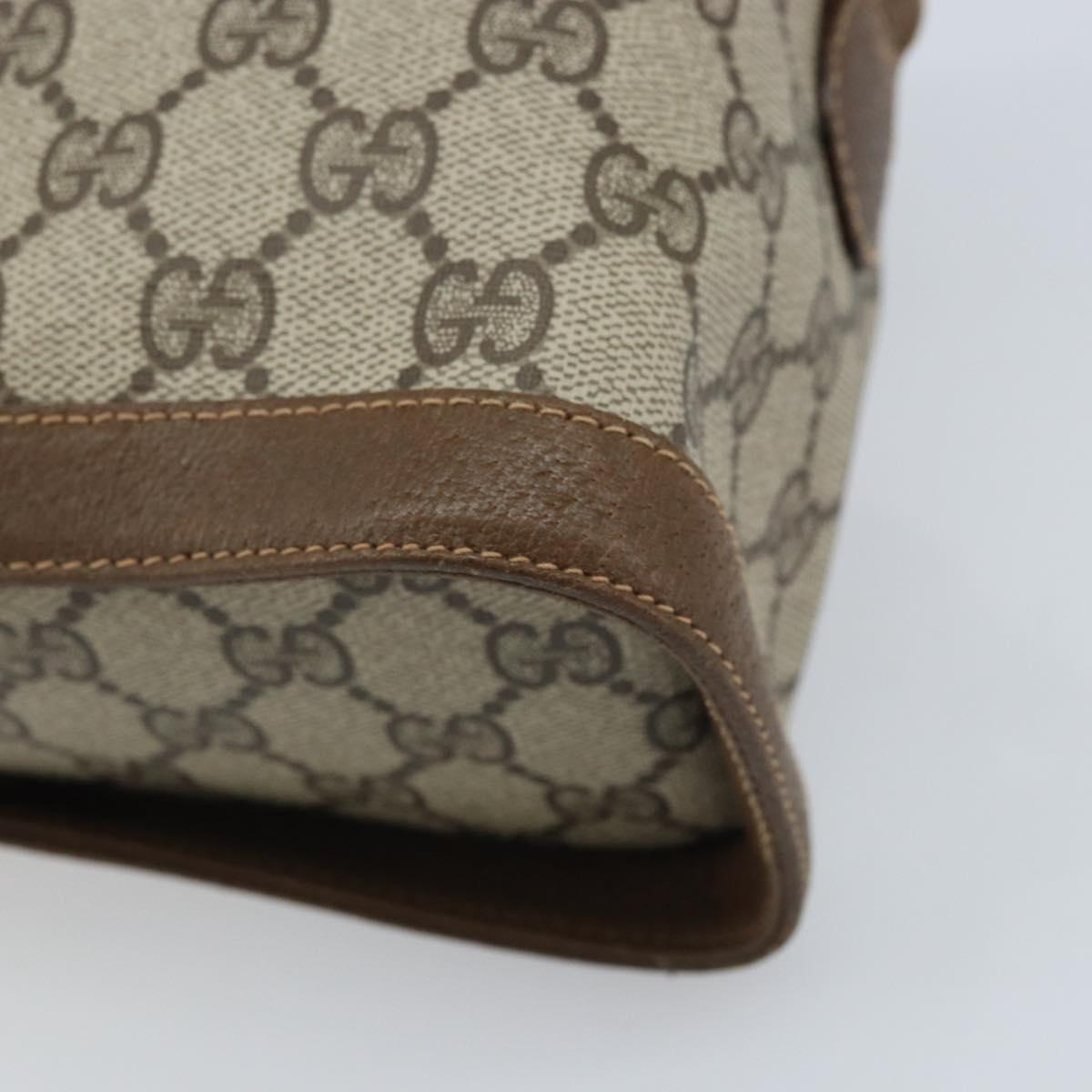 GUCCI GG Supreme Web Sherry Line Bag PVC Beige Gold 904 02 069 Auth LNZ716