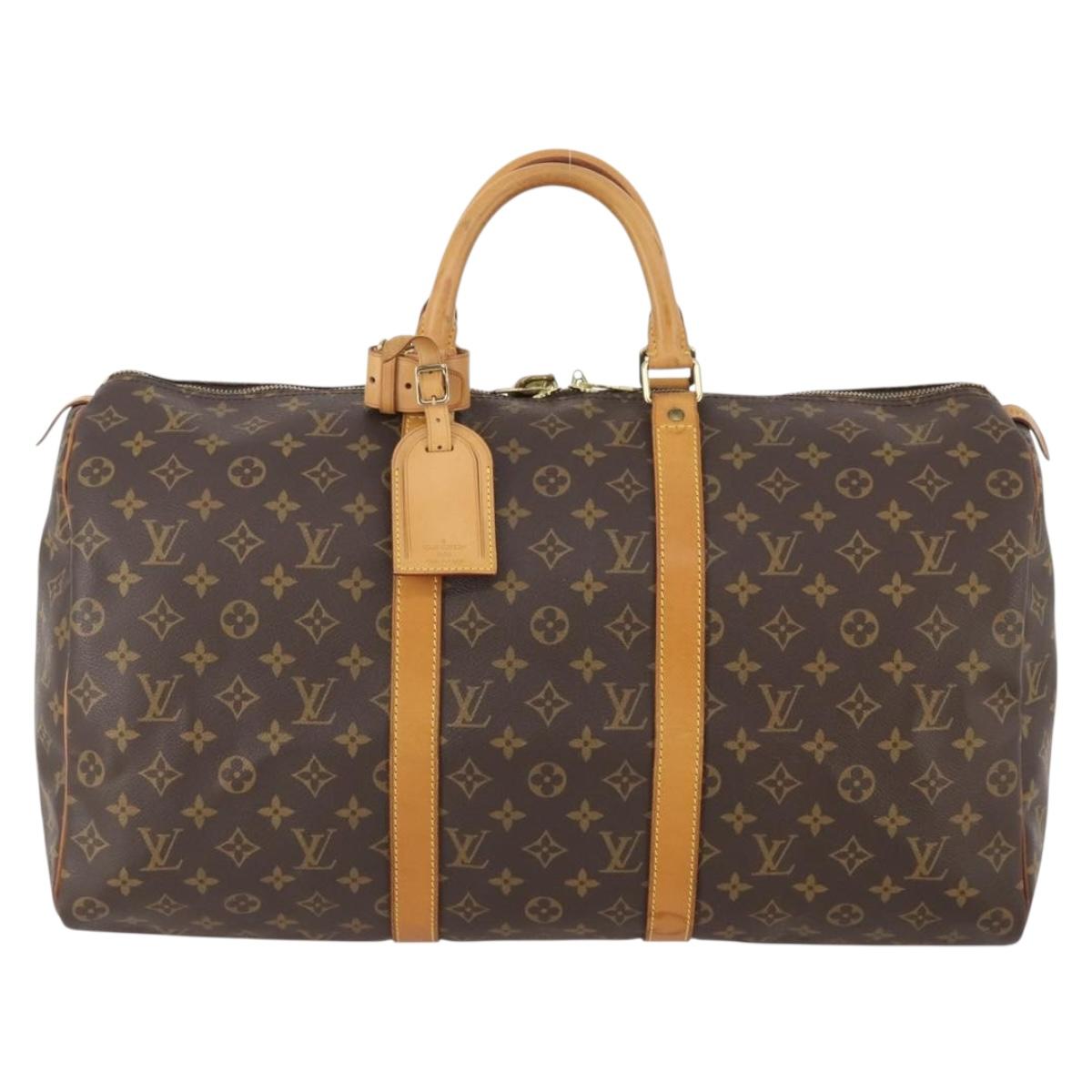 LOUIS VUITTON Monogram Keepall 50 Boston Bag M41426 LV Auth LNZ722V