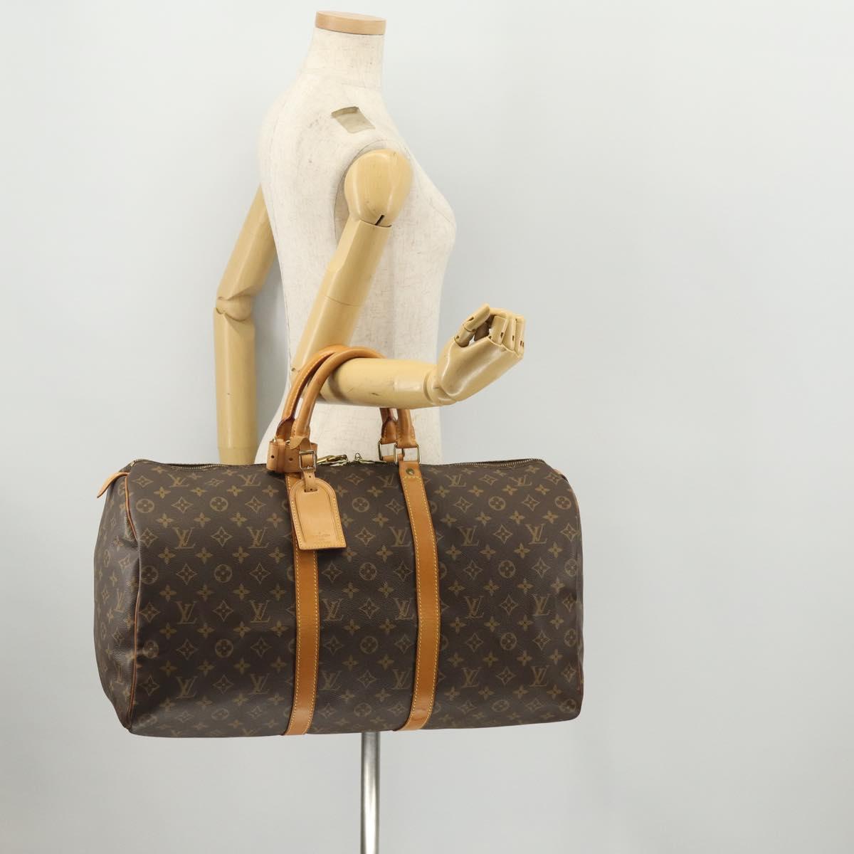 LOUIS VUITTON Monogram Keepall 50 Boston Bag M41426 LV Auth LNZ722V