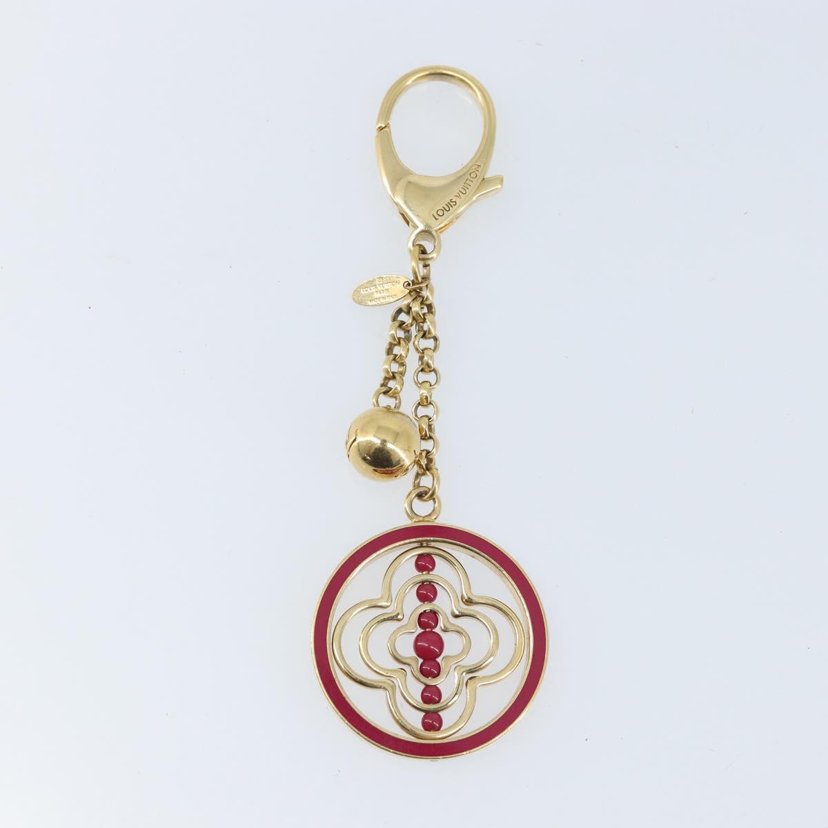 LOUIS VUITTON Fully Flower Charm metal Red Gold M67128 LV Auth LNZ728