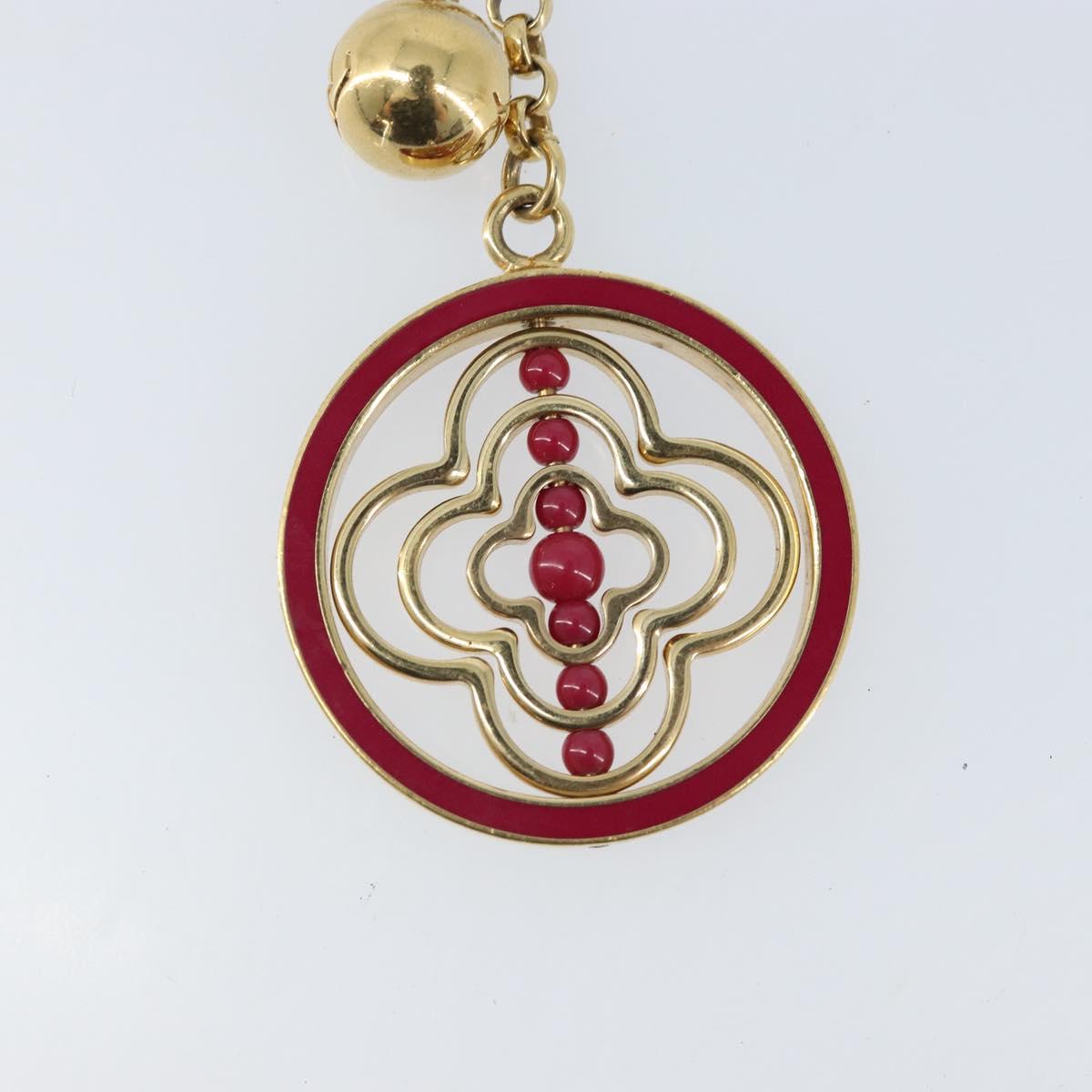 LOUIS VUITTON Fully Flower Charm metal Red Gold M67128 LV Auth LNZ728