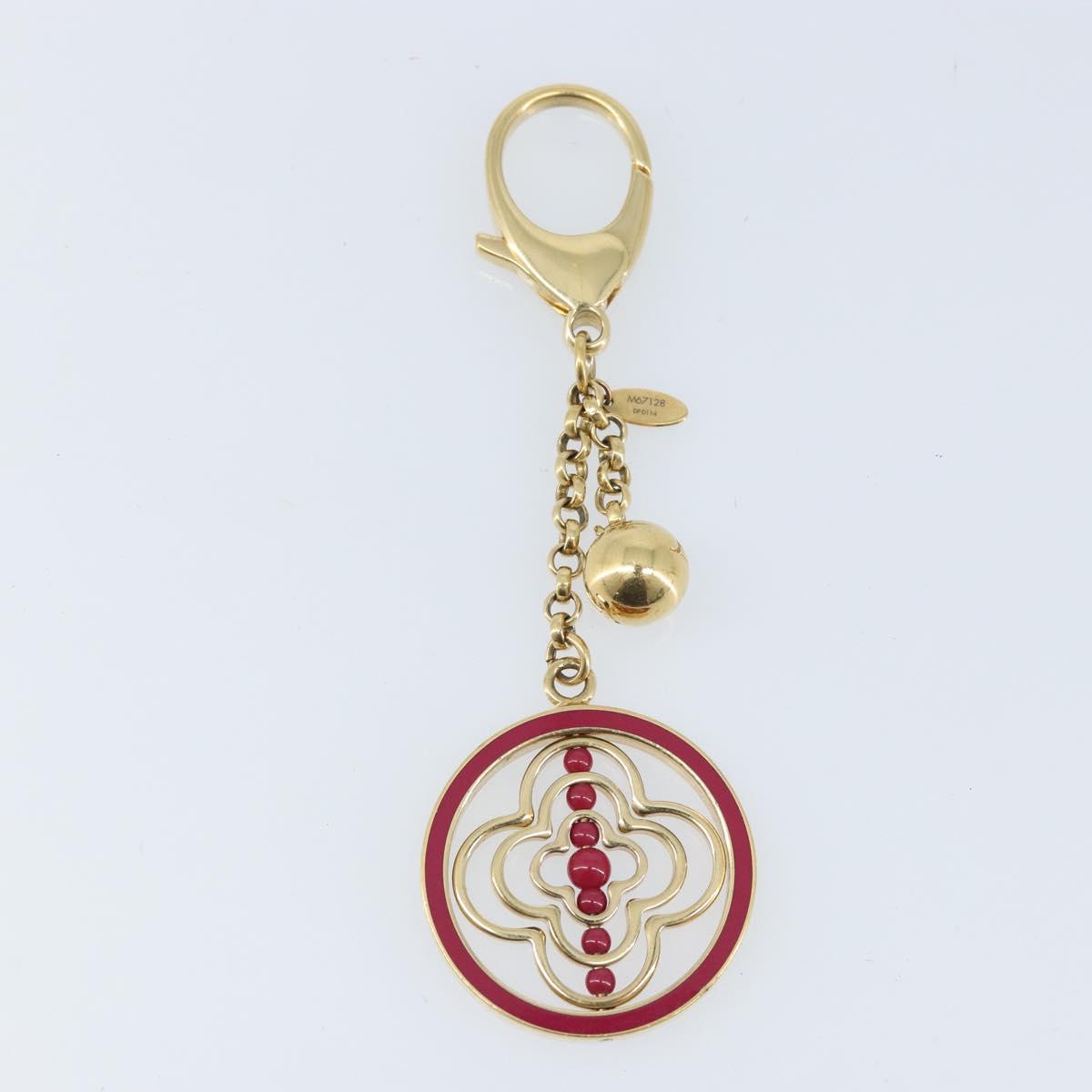 LOUIS VUITTON Fully Flower Charm metal Red Gold M67128 LV Auth LNZ728