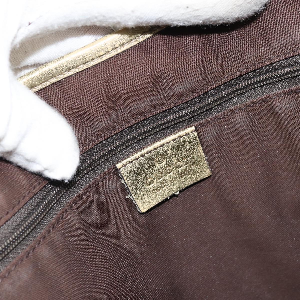 GUCCI GG Canvas Tote Bag Brown Gold 163805 Auth LNZ740