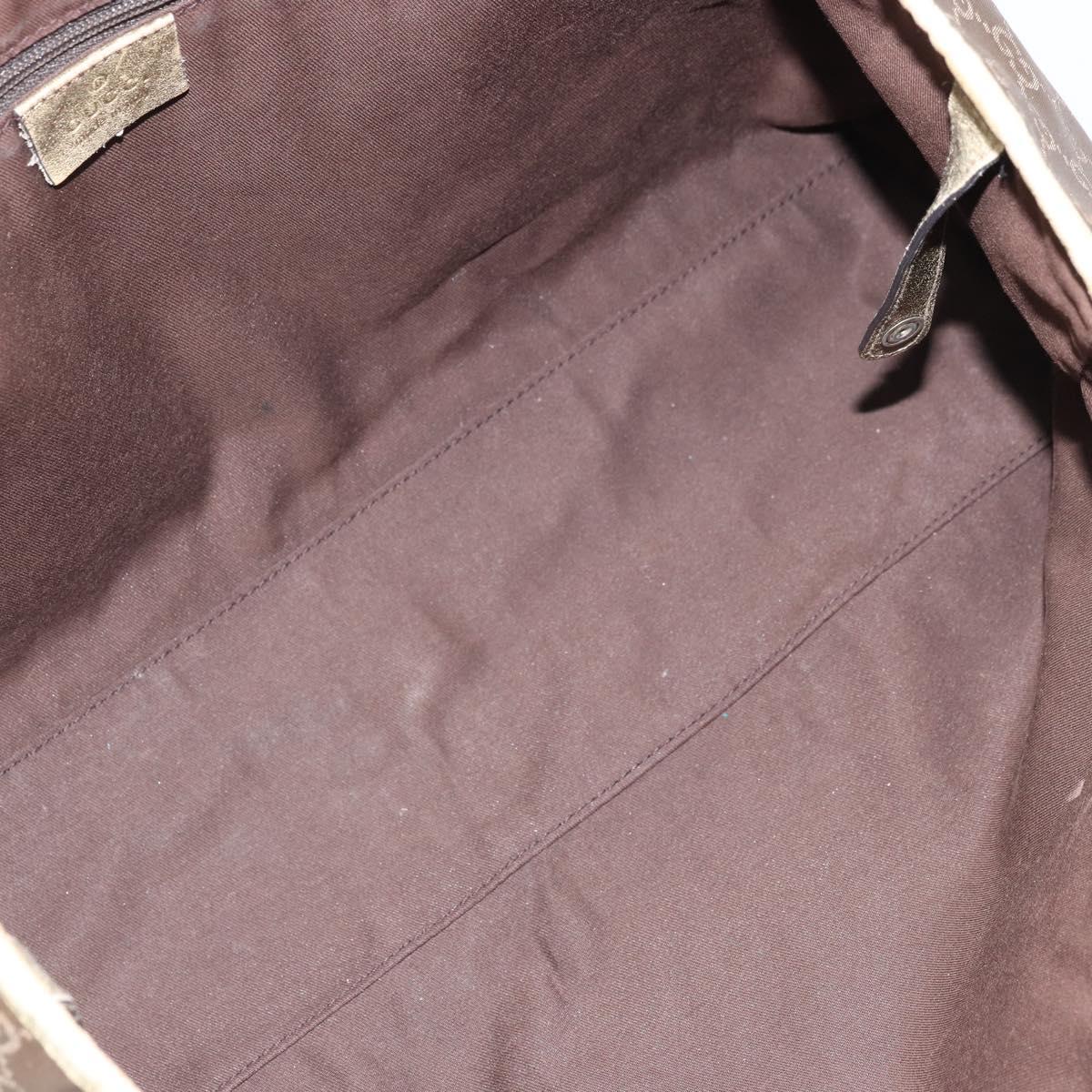 GUCCI GG Canvas Tote Bag Brown Gold 163805 Auth LNZ740