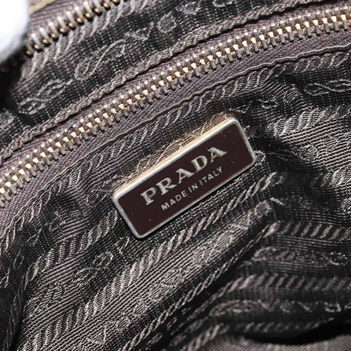 PRADA Shoulder Bag Nylon Khaki Gold Auth LNZ745