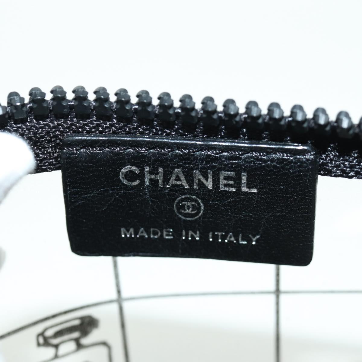 CHANEL Window Line Pouch Vinyl Clear Silver CC Auth LNZ748V