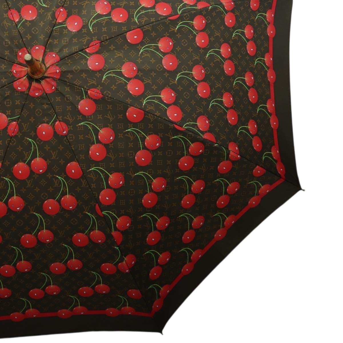 LOUIS VUITTON Monogram Cherry Umbrella Polyester Wood M70125 LV Auth LNZ750V