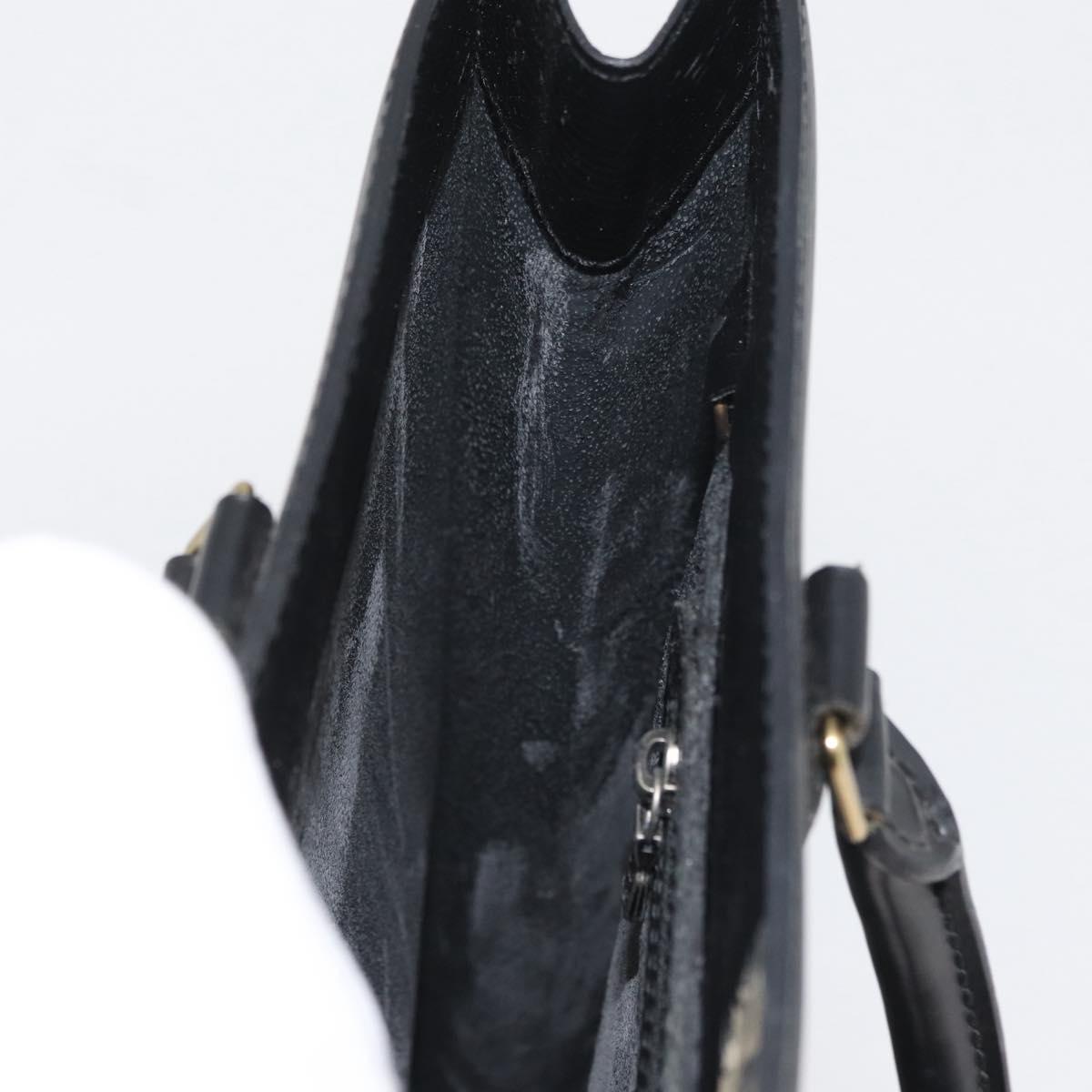 LOUIS VUITTON Epi Sac Plat PM Hand Bag Black M58658 LV Auth LNZ753