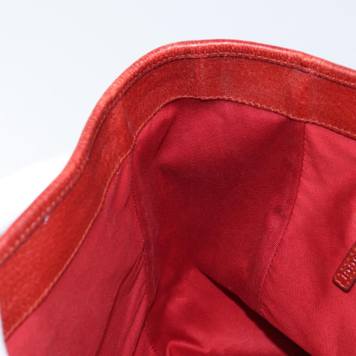 GUCCI GG Canvas Tote Bag Red Silver 113019 Auth LNZ757