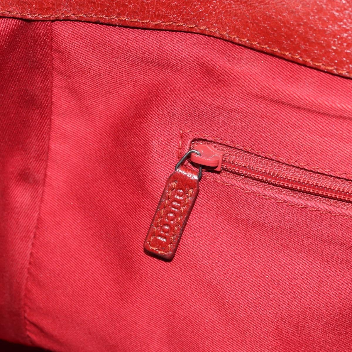 GUCCI GG Canvas Tote Bag Red Silver 113019 Auth LNZ757