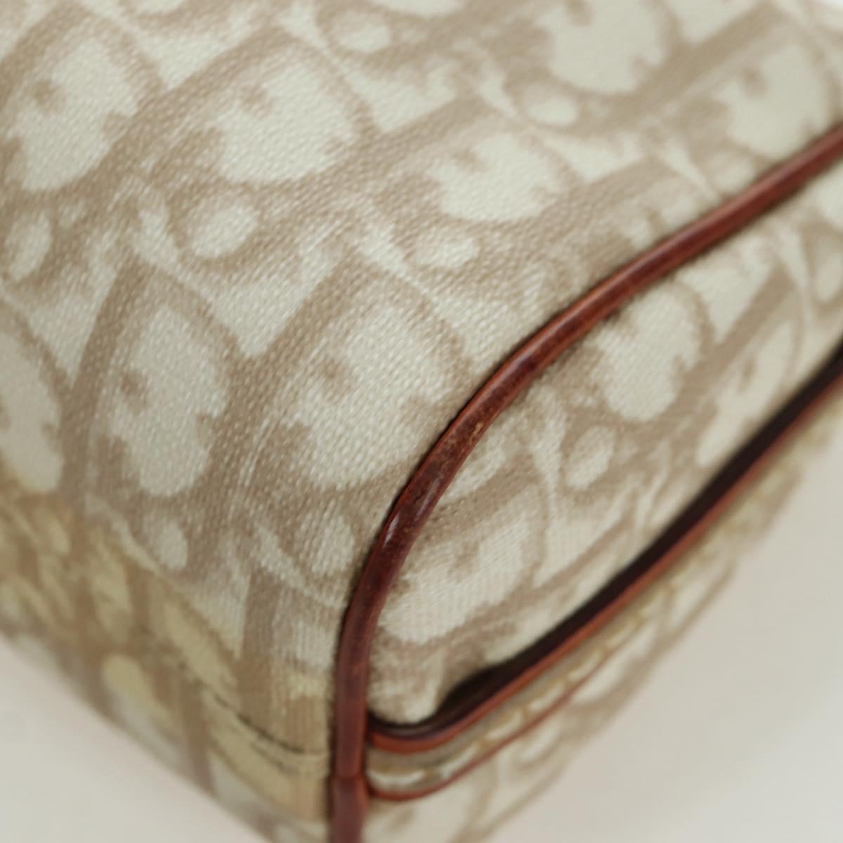 Christian Dior Trotter Canvas Romantic Bag PVC Ivory Silver Auth LNZ758SAV