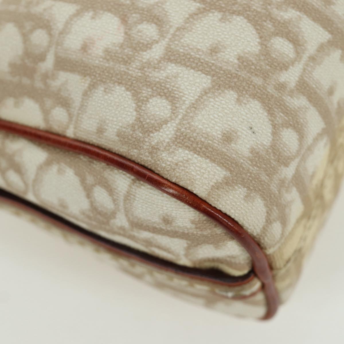 Christian Dior Trotter Canvas Romantic Bag PVC Ivory Silver Auth LNZ758SAV